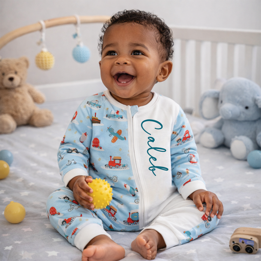 Adventure Awaits Personalised Organic Lounge Set, Romper & Dungaree