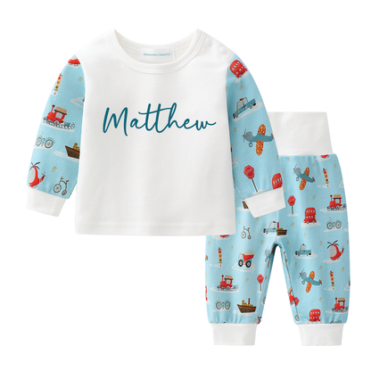 Adventure Awaits Personalised Organic Lounge Set, Romper & Dungaree
