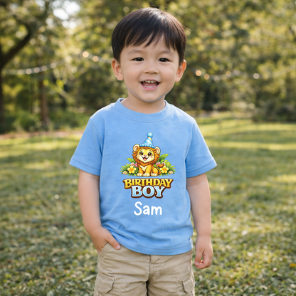 Personalised Safari Lion Birthday T-Shirt