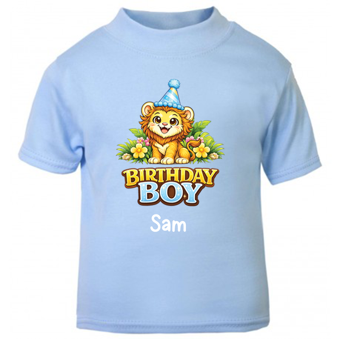 Personalised Safari Lion Birthday T-Shirt