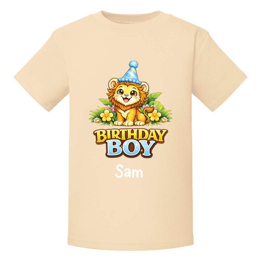 Personalised Safari Lion Birthday T-Shirt