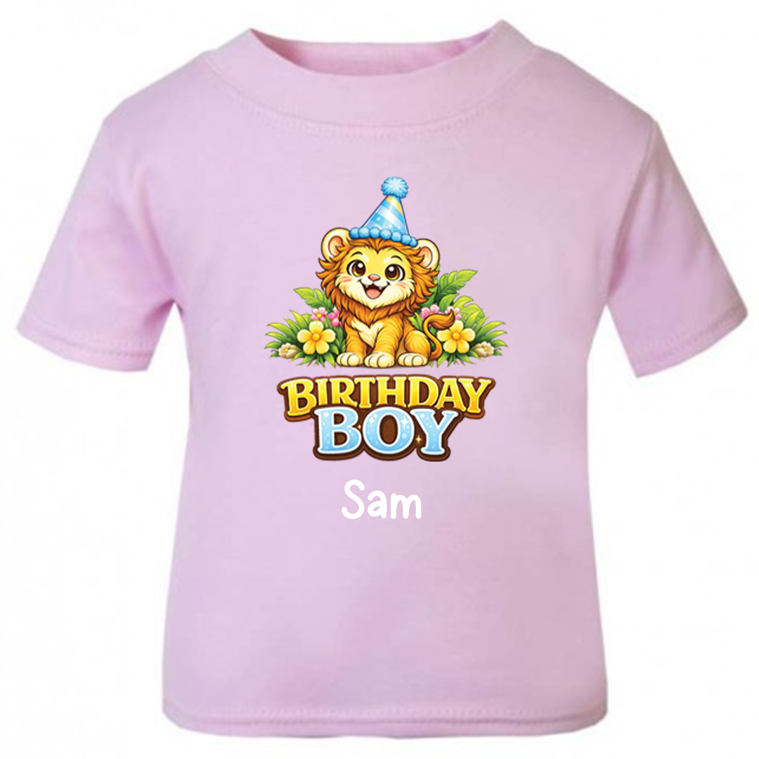 Personalised Safari Lion Birthday T-Shirt