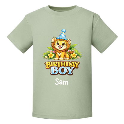 Personalised Safari Lion Birthday T-Shirt
