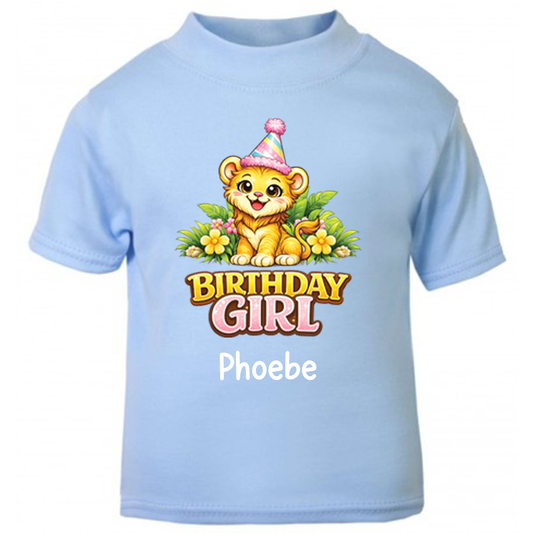 Personalised Safari Lion Birthday T-Shirt