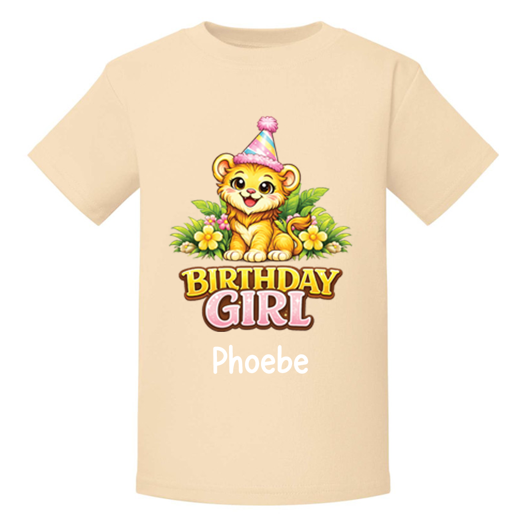 Personalised Safari Lion Birthday T-Shirt