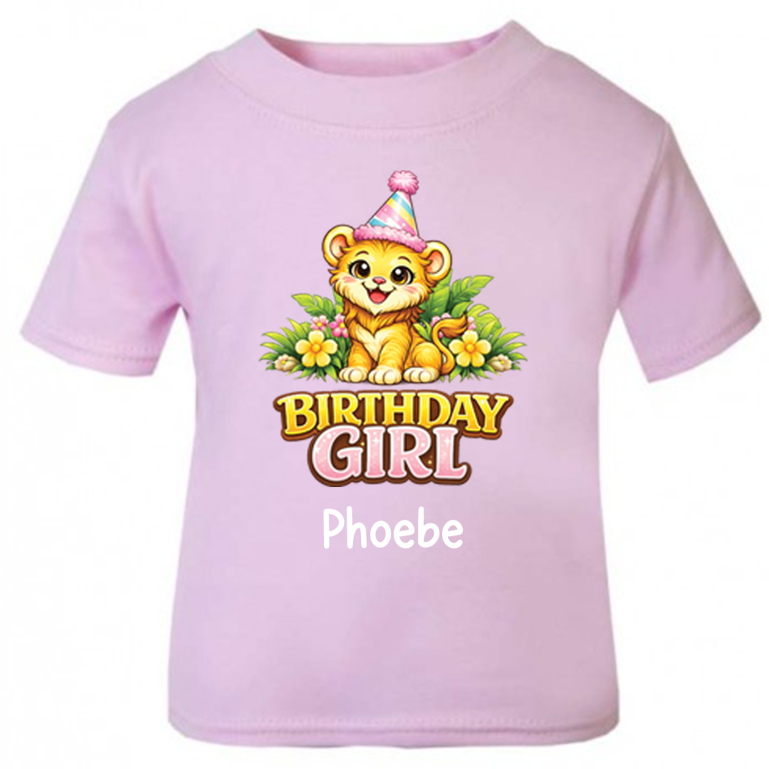 Personalised Safari Lion Birthday T-Shirt