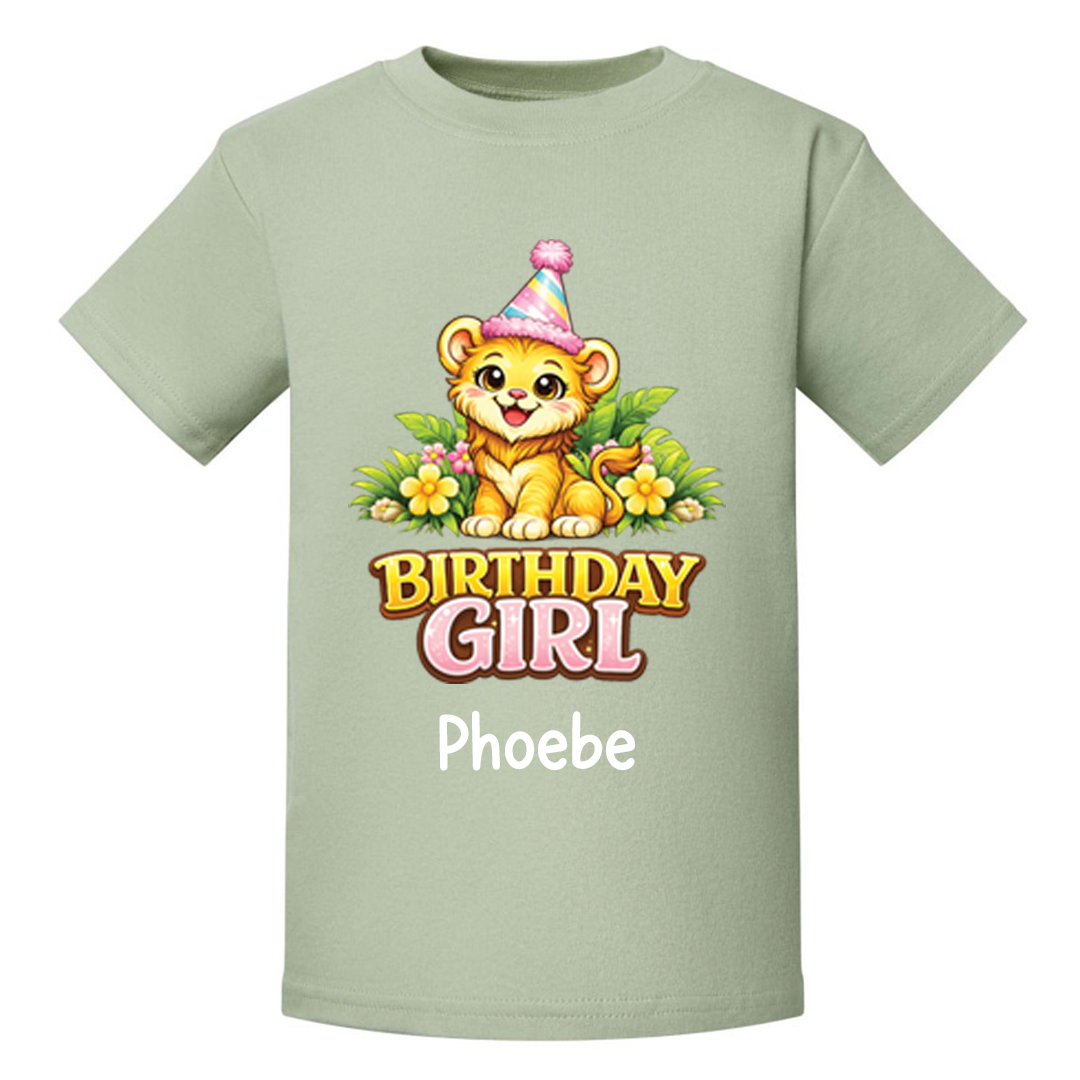 Personalised Safari Lion Birthday T-Shirt