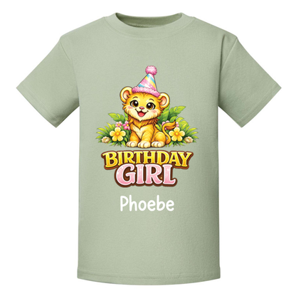 Personalised Safari Lion Birthday T-Shirt