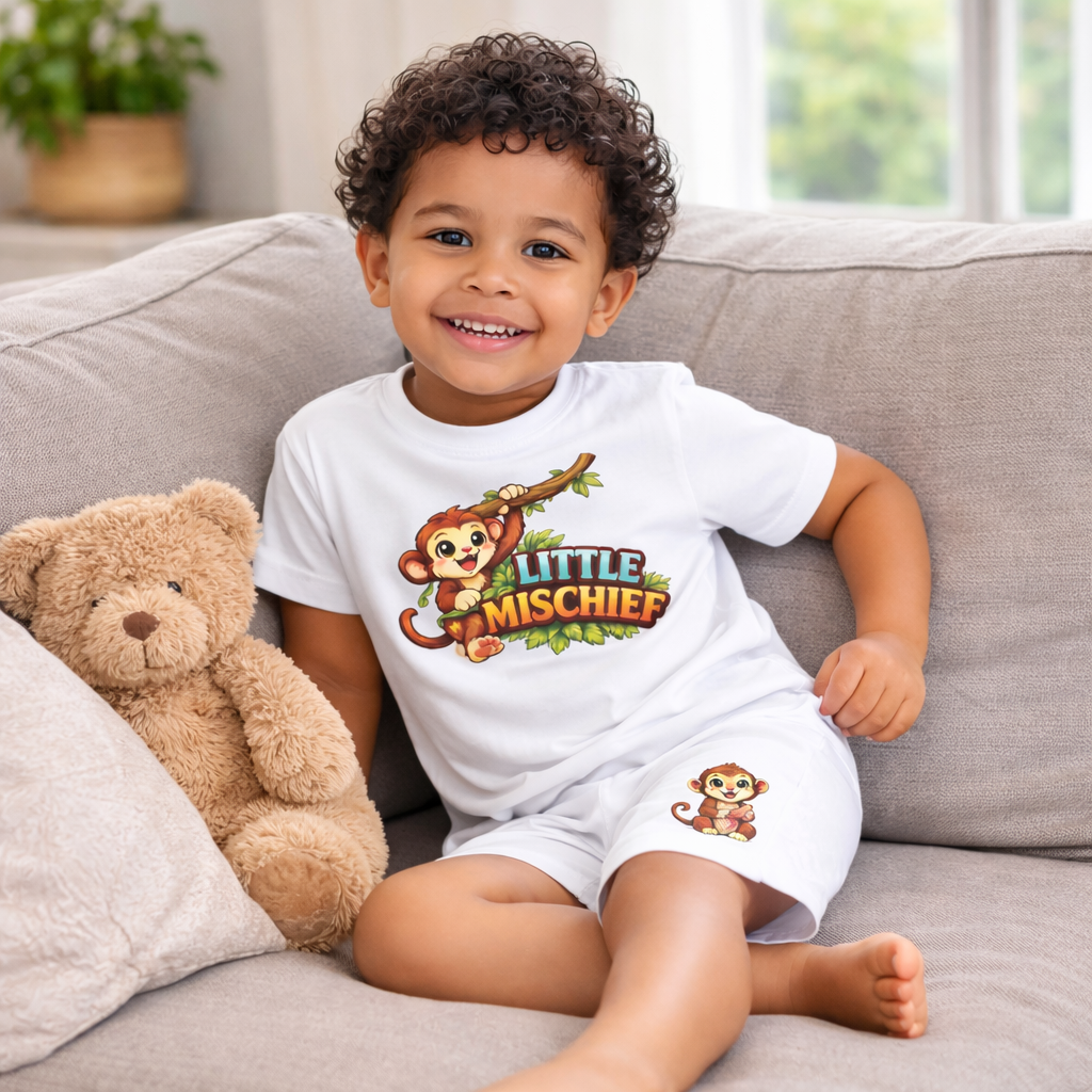 Personalised Safari Kids Shorts & T-Shirt Matching Set