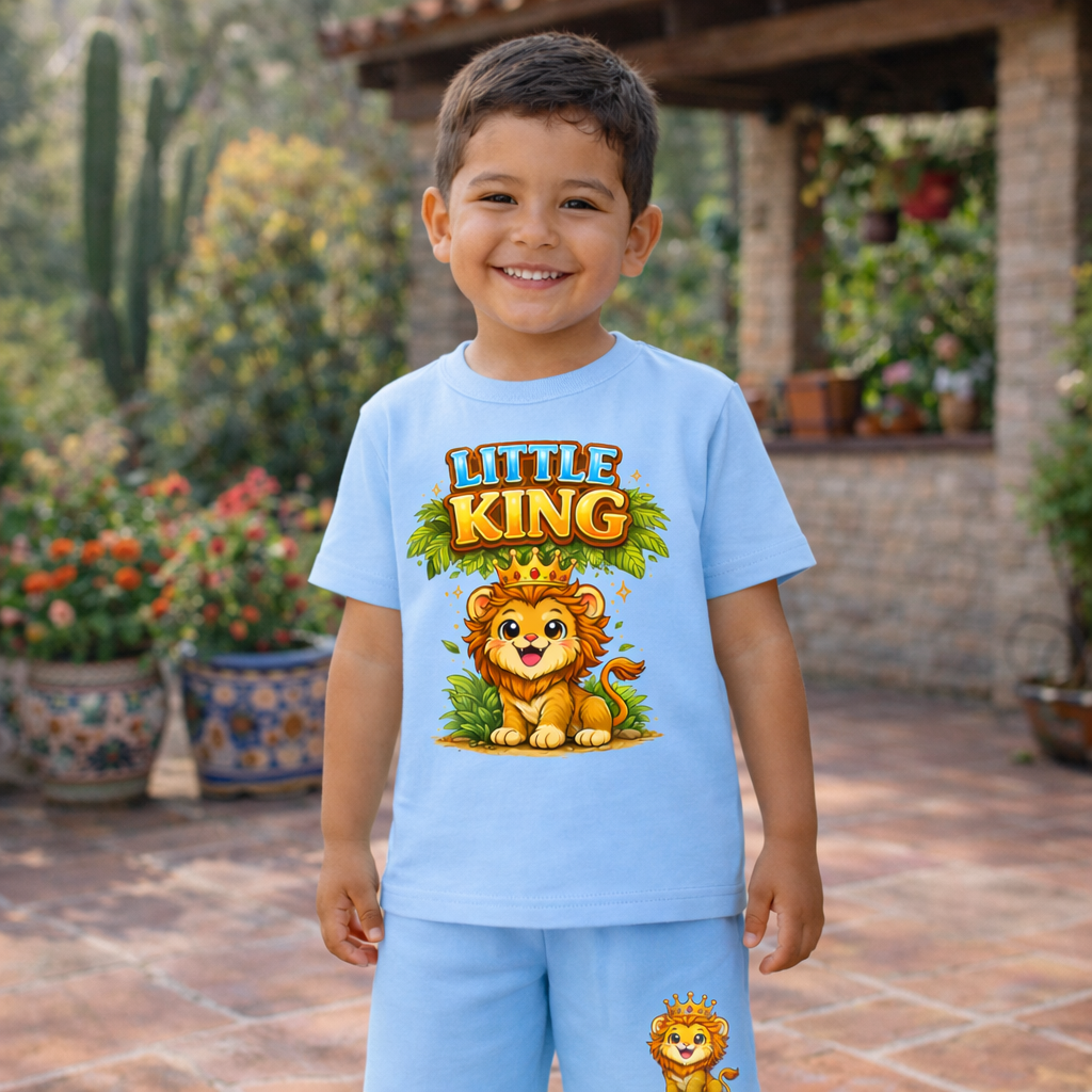 Personalised Safari Kids Shorts & T-Shirt Matching Set