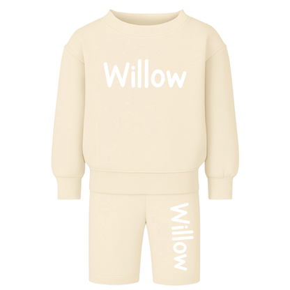 Personalised Kids Oversized Lounge Set | Custom Name Sweatshirt & Shorts